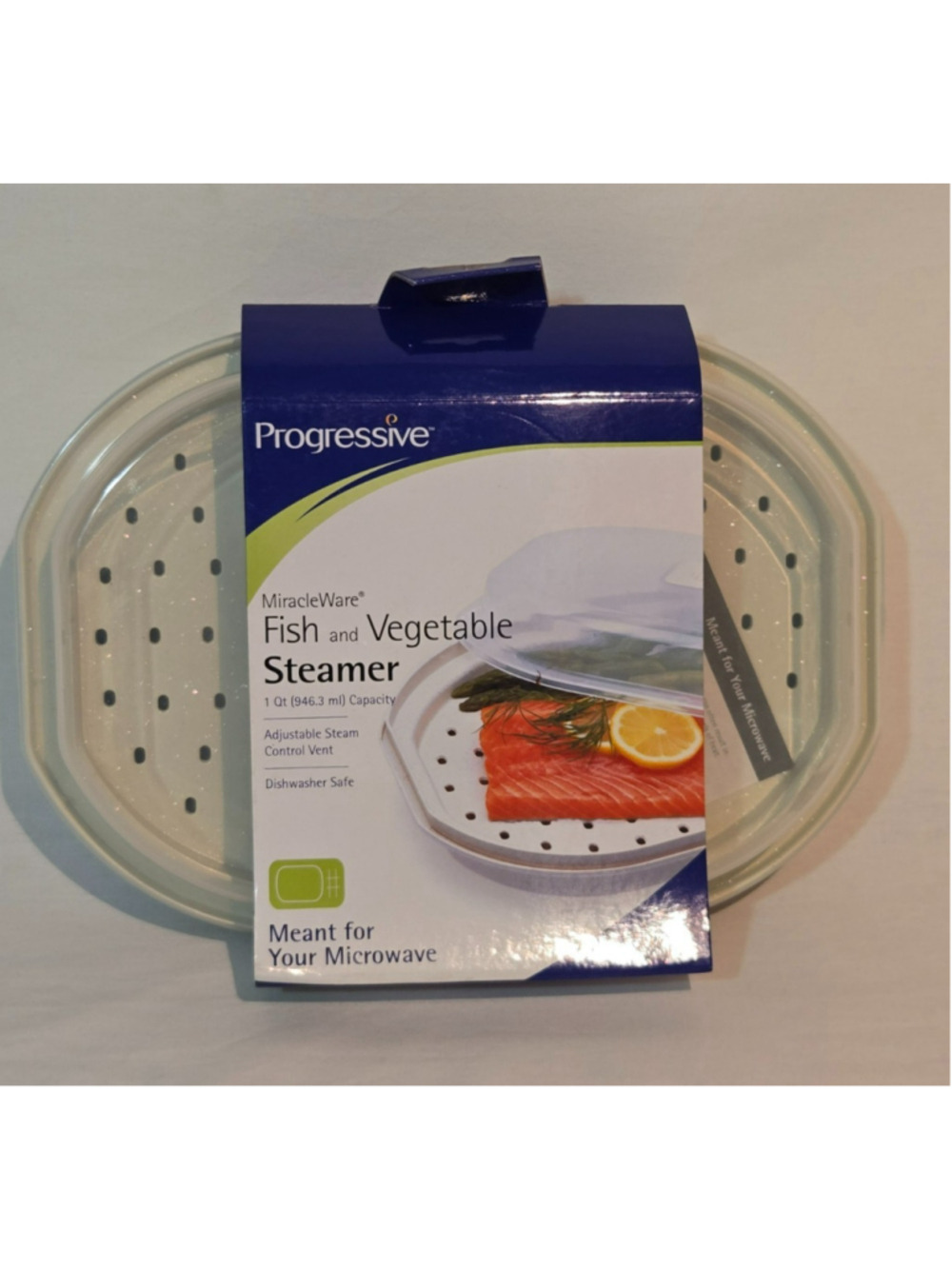 Progressive MiracleWare Fish & Vegetable Microwave Steamer 1 Qt GMMC-45 NIP